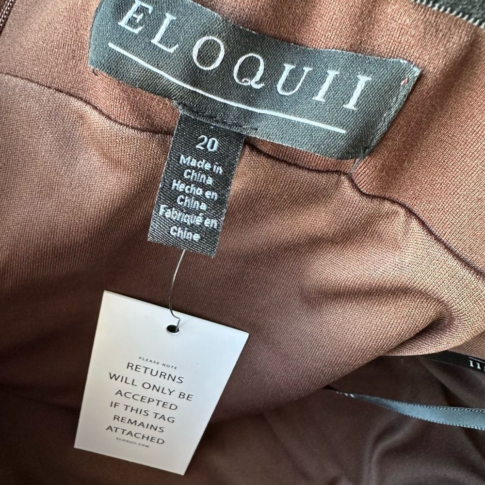 Eloquii Brown Strapless Midi Dress - Picture 3 of 7
